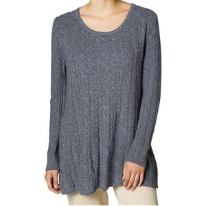 Garnet Hill Grey Cable Knit Cashmere Sweater Women's Size S